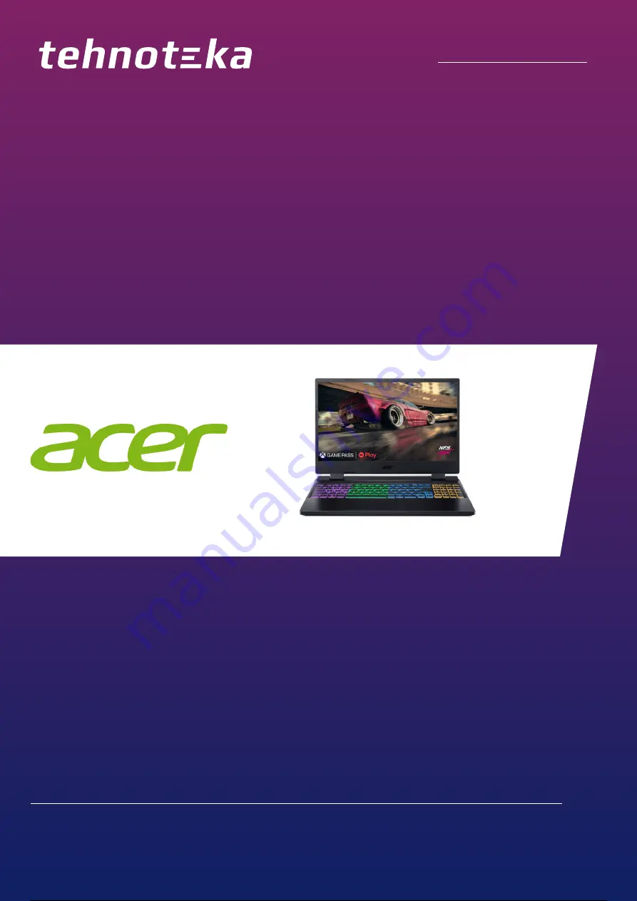 Acer AN515-46-R1KG Скачать руководство пользователя страница 1