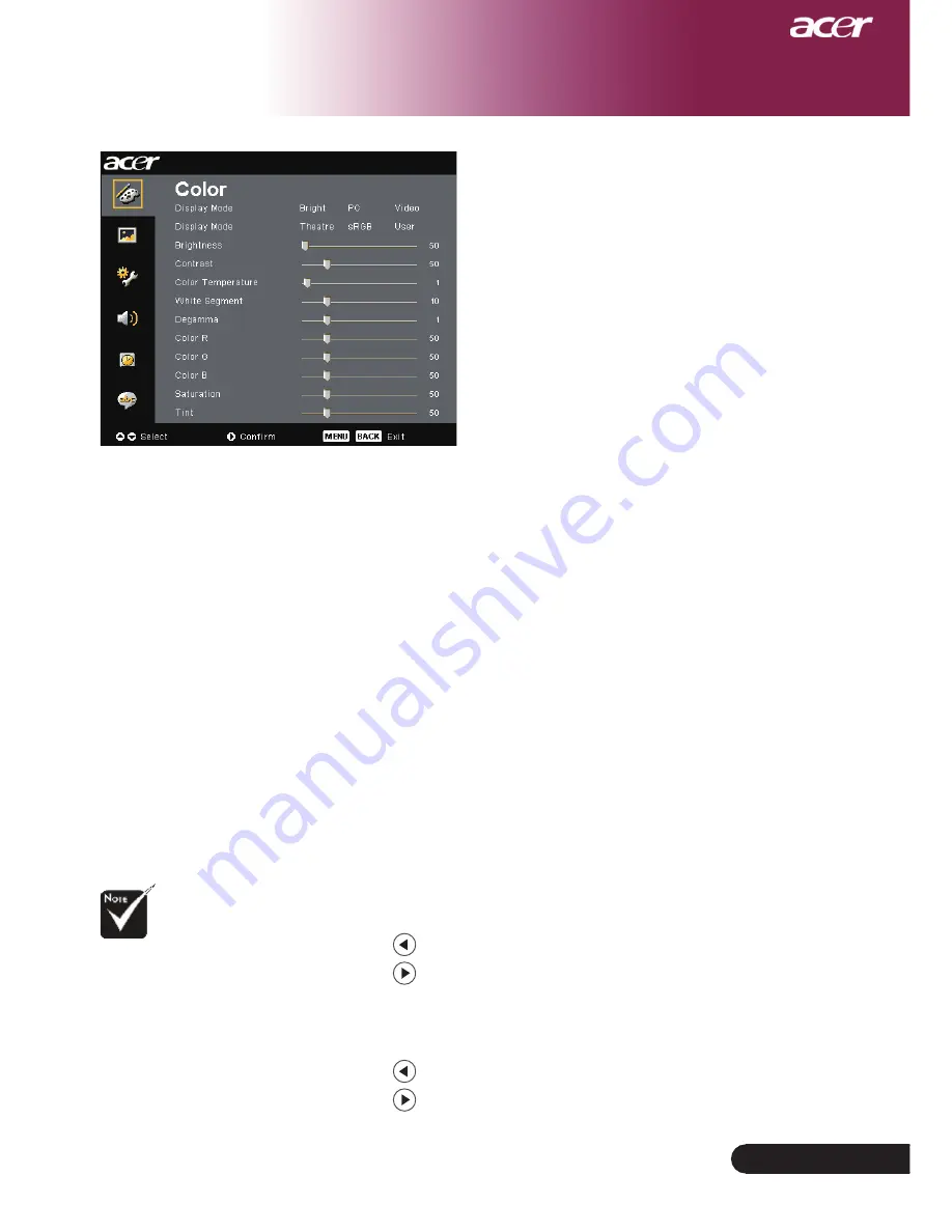 Acer PD724 Series Manual Download Page 25