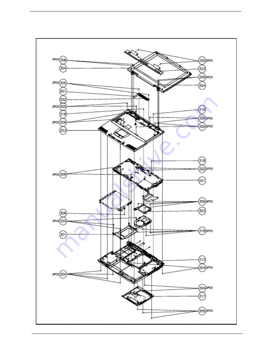 Acer TravelMate -550 Service Manual Download Page 108