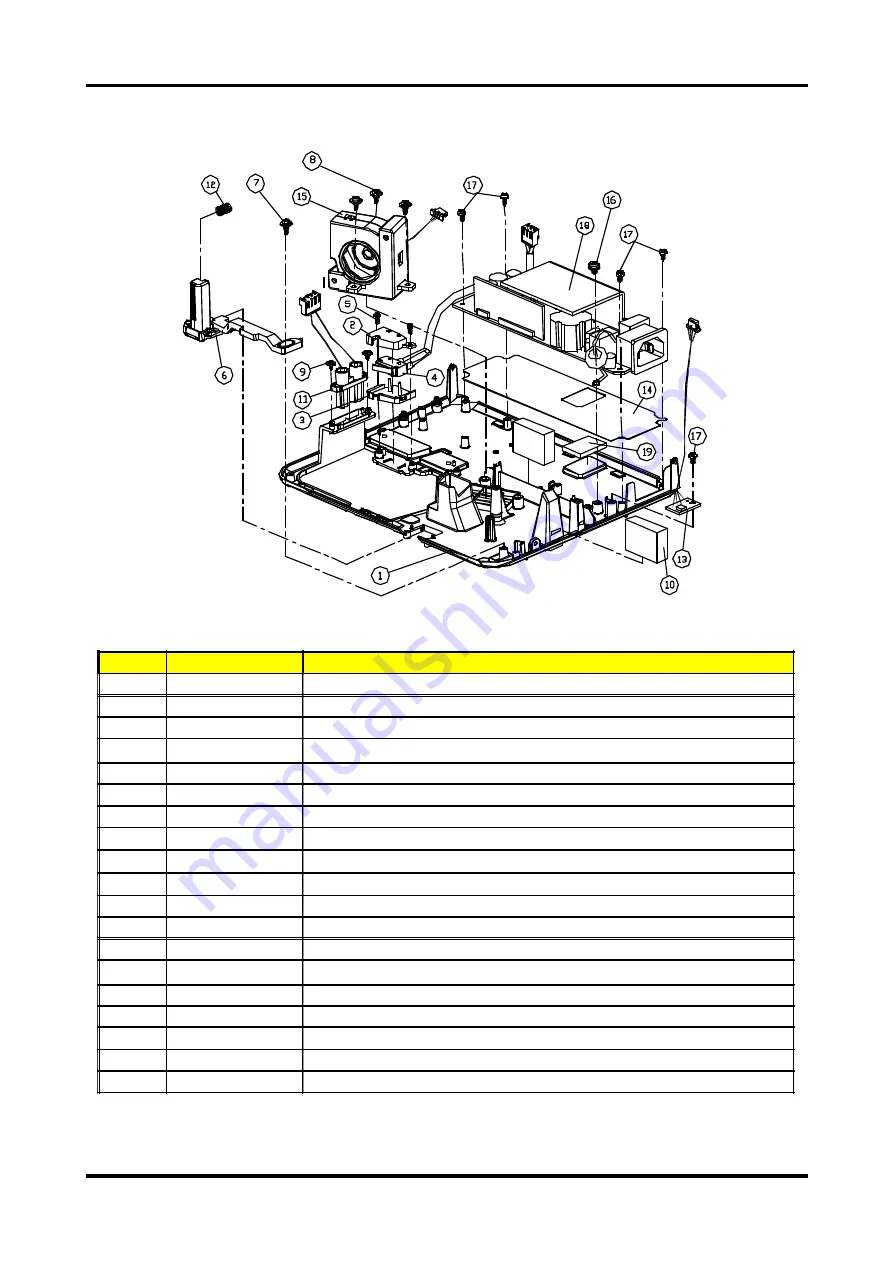 Acer XD1170D Service Manual Download Page 71