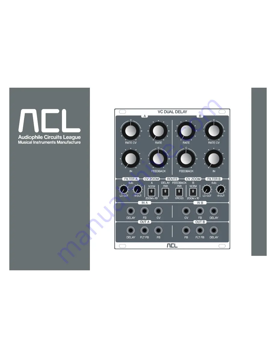 ACL VC Dual Delay Скачать руководство пользователя страница 1