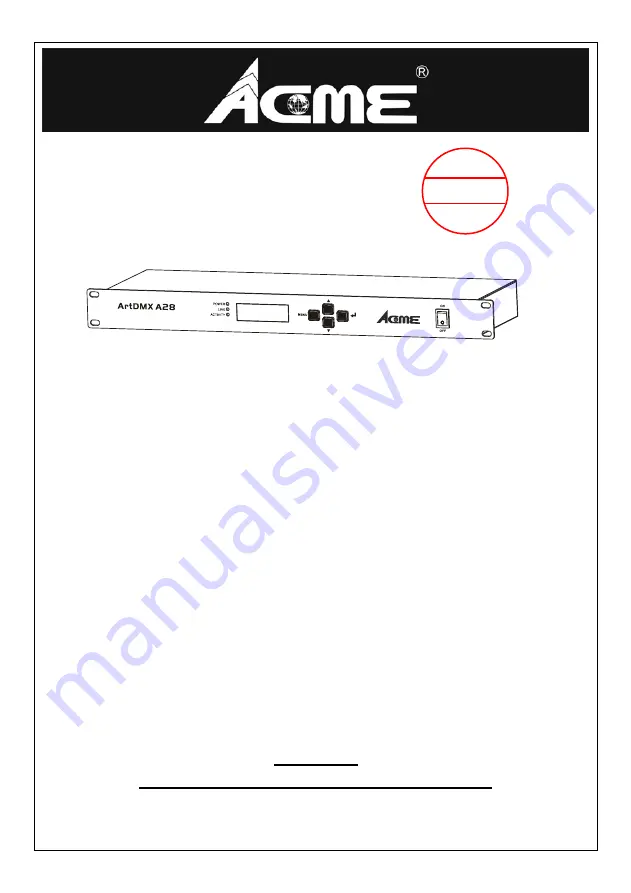 ACME ArtDMX A28 User Manual Download Page 1