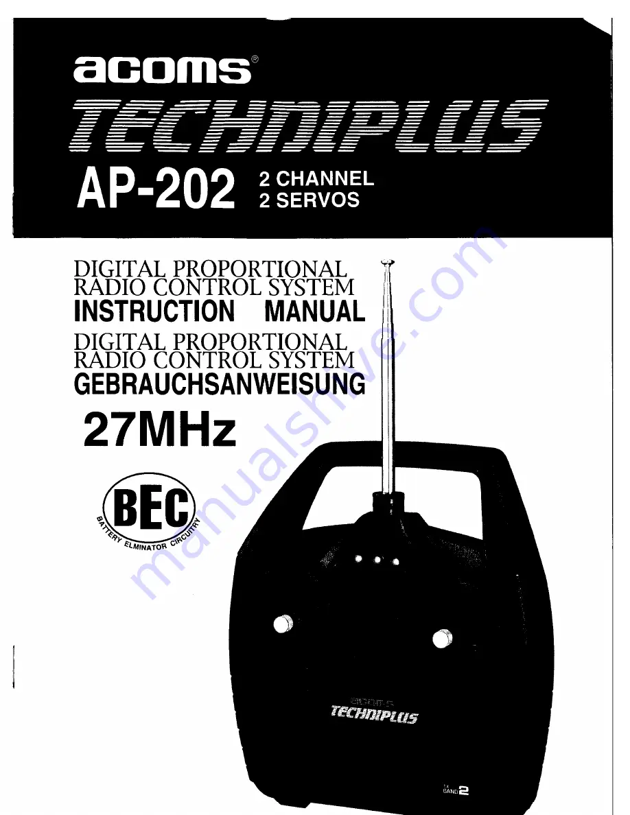 Acoms Techniplus AP-202 Instruction Manual Download Page 1