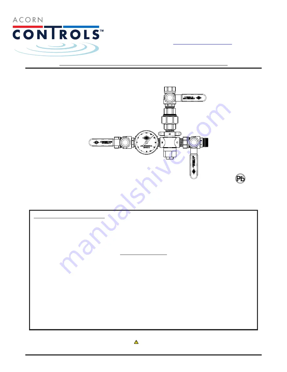 acorn controls TEMPFLOW TZV Installation, Operation And Maintenance Instructions Download Page 1