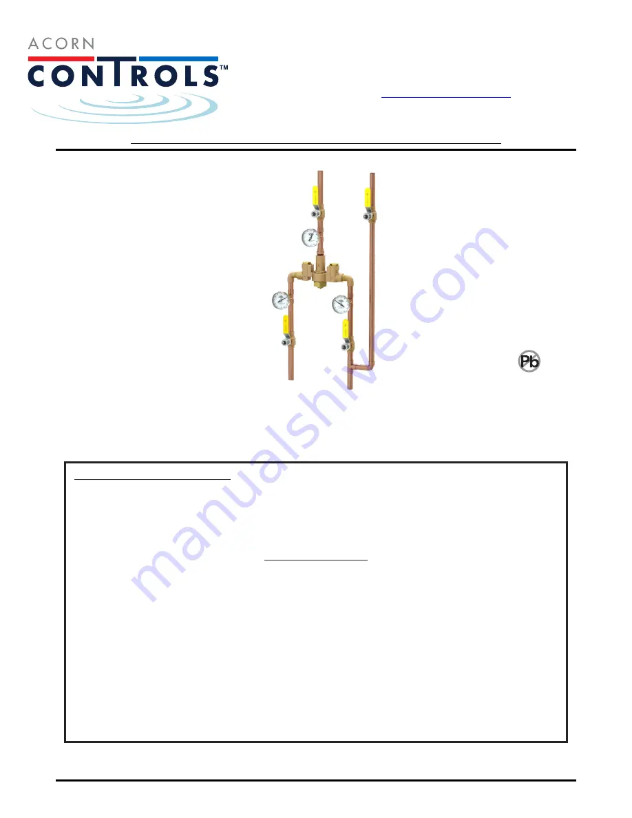 Acorn Engineering SFST-T-OT-ITG Installation, Operation And Maintenance Instructions Download Page 1