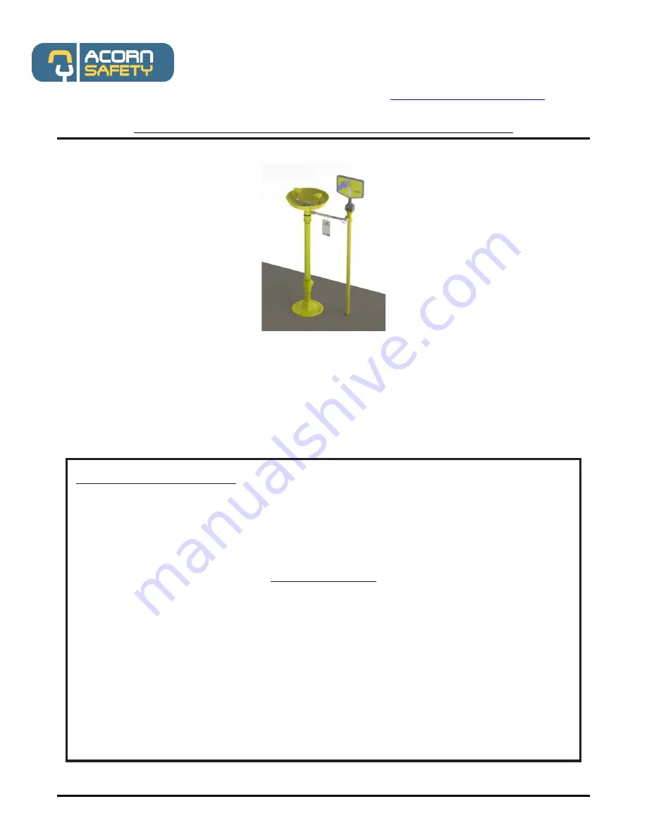 Acorn Safety S0310-FPB Installation, Operation And Maintenance Instructions Download Page 1