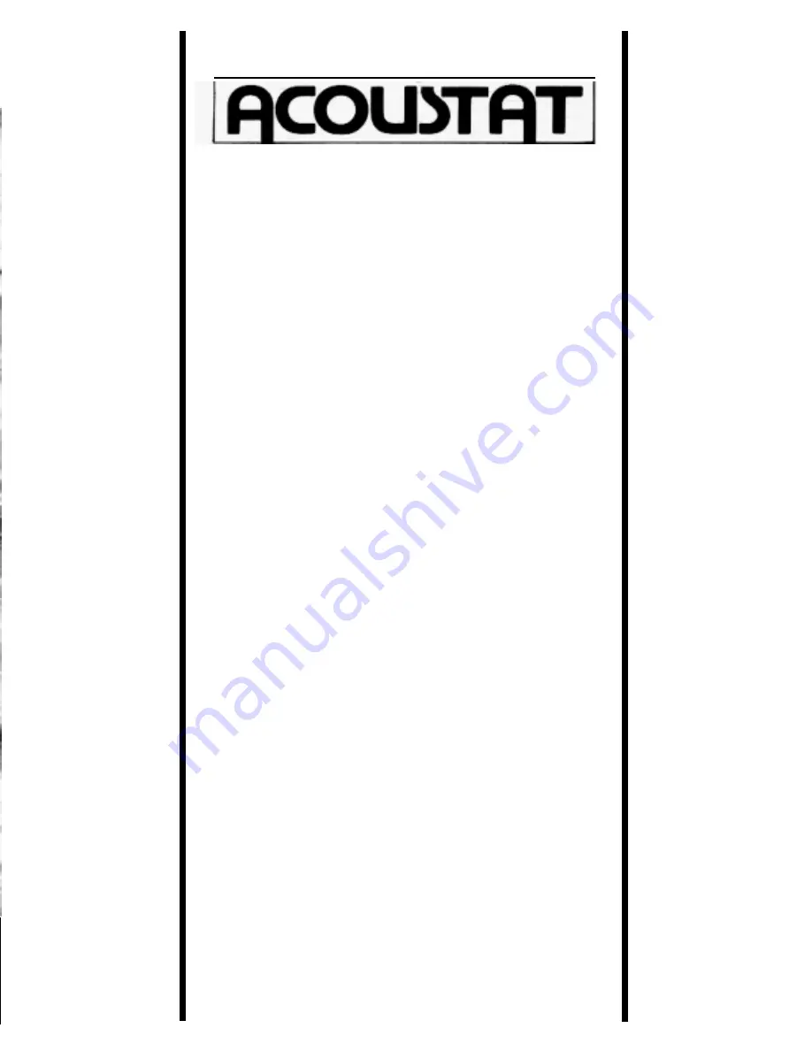 Acoustat Three/M Скачать руководство пользователя страница 1