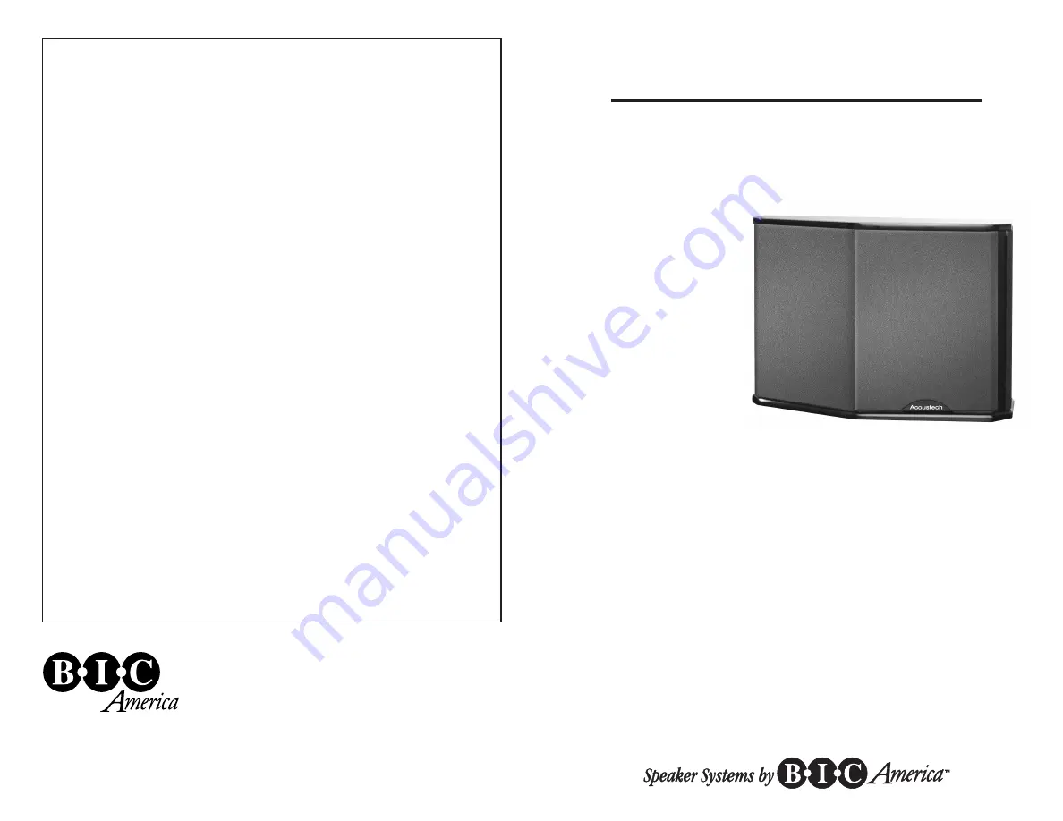 Acoustech PL-66 Owner'S Manual Download Page 1