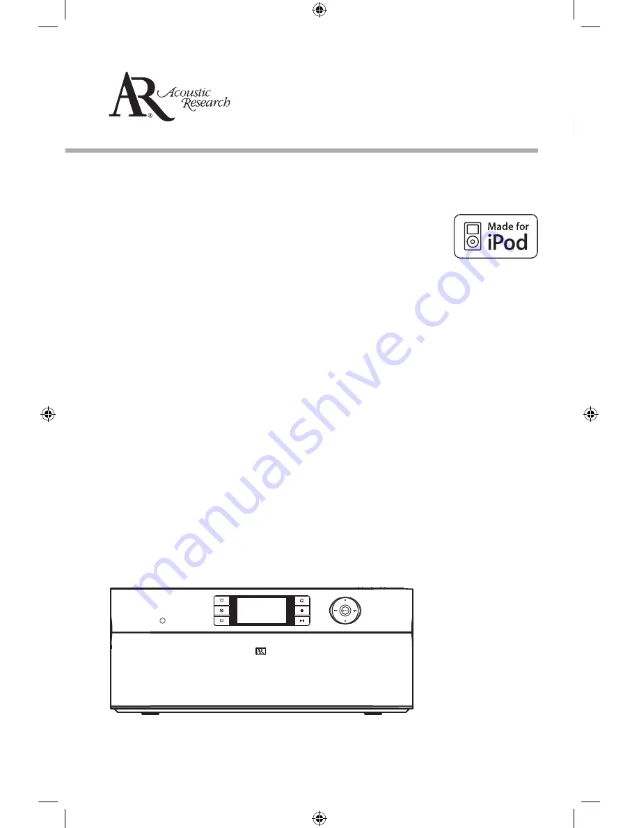 Acoustic Research ARIR600i User Manual Download Page 1