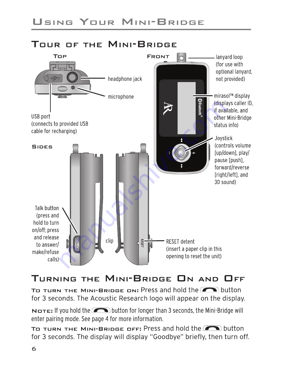 Acoustic Research ARWH1 User Manual Download Page 6