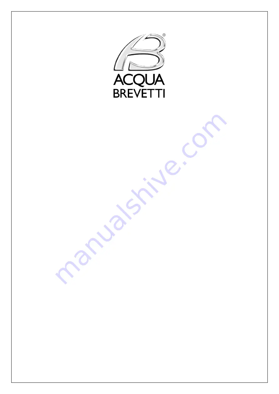 Acqua Brevetti BravoFIL S FT020S Installation And Operating Instructions Manual Download Page 1