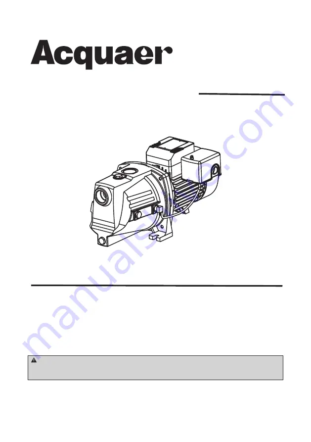 Acquaer SJC050 Owner'S Manual Download Page 1