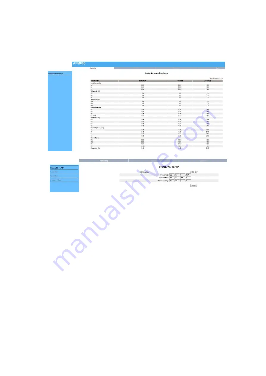 Acrel APM830 Installation And Operation Instruction Manual Download Page 68