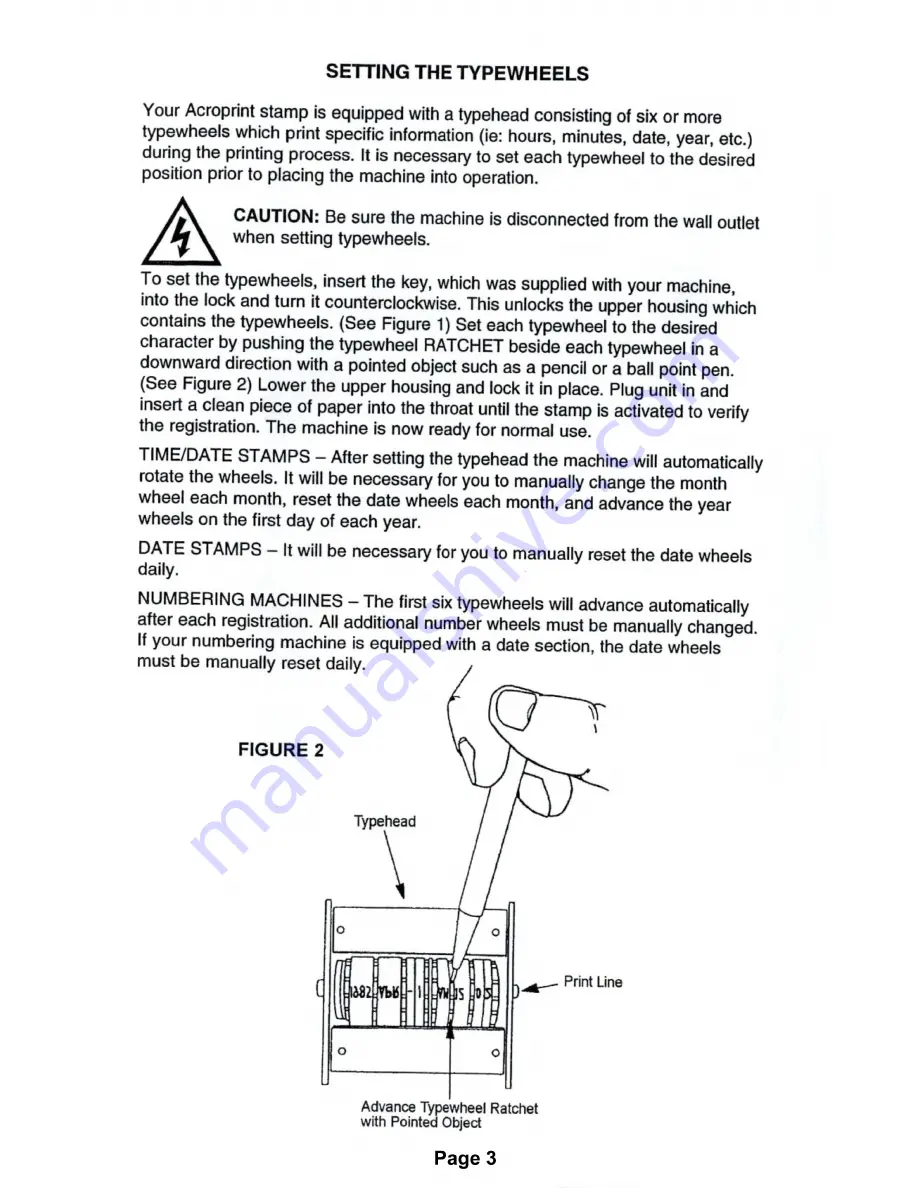 Acroprint ELECTRIC STAMPS Скачать руководство пользователя страница 3