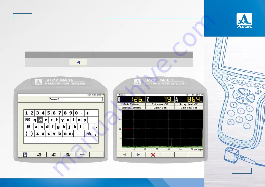 ACS A1212 MASTER Operation Manual Download Page 53