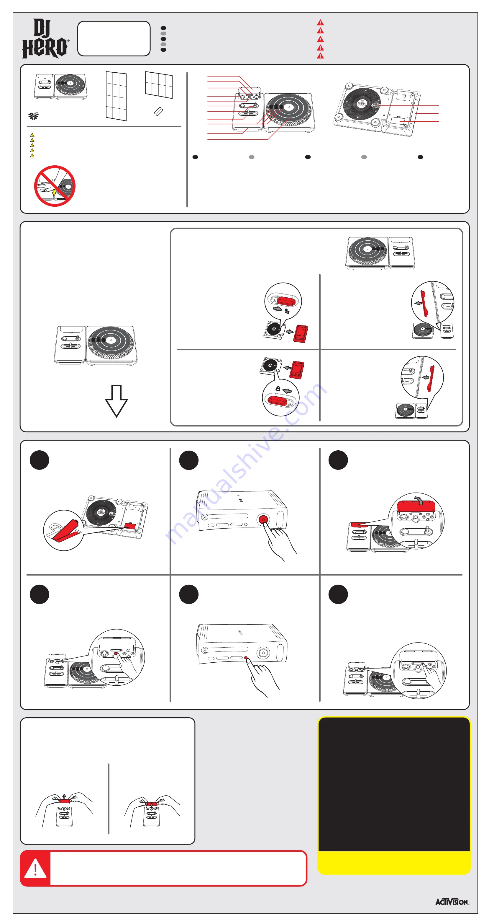 Activision DJ Hero Turntable Controller for Xbox 360 Quick Start Manual Download Page 1