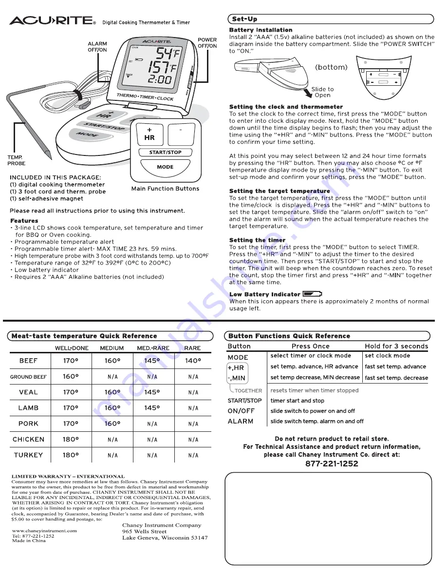 ACU-RITE 00648SB1 Instructions Download Page 1