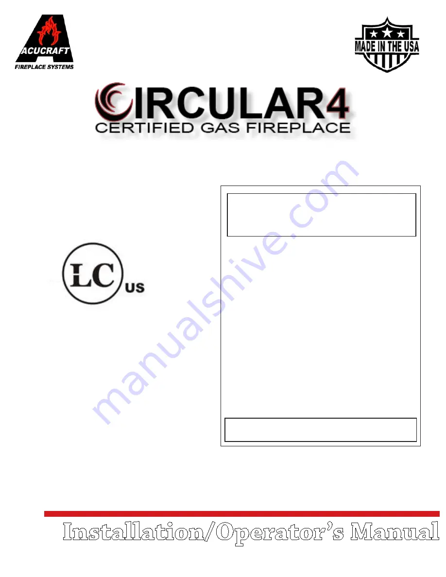 Acucraft circular 4 Operator'S Manual Download Page 1