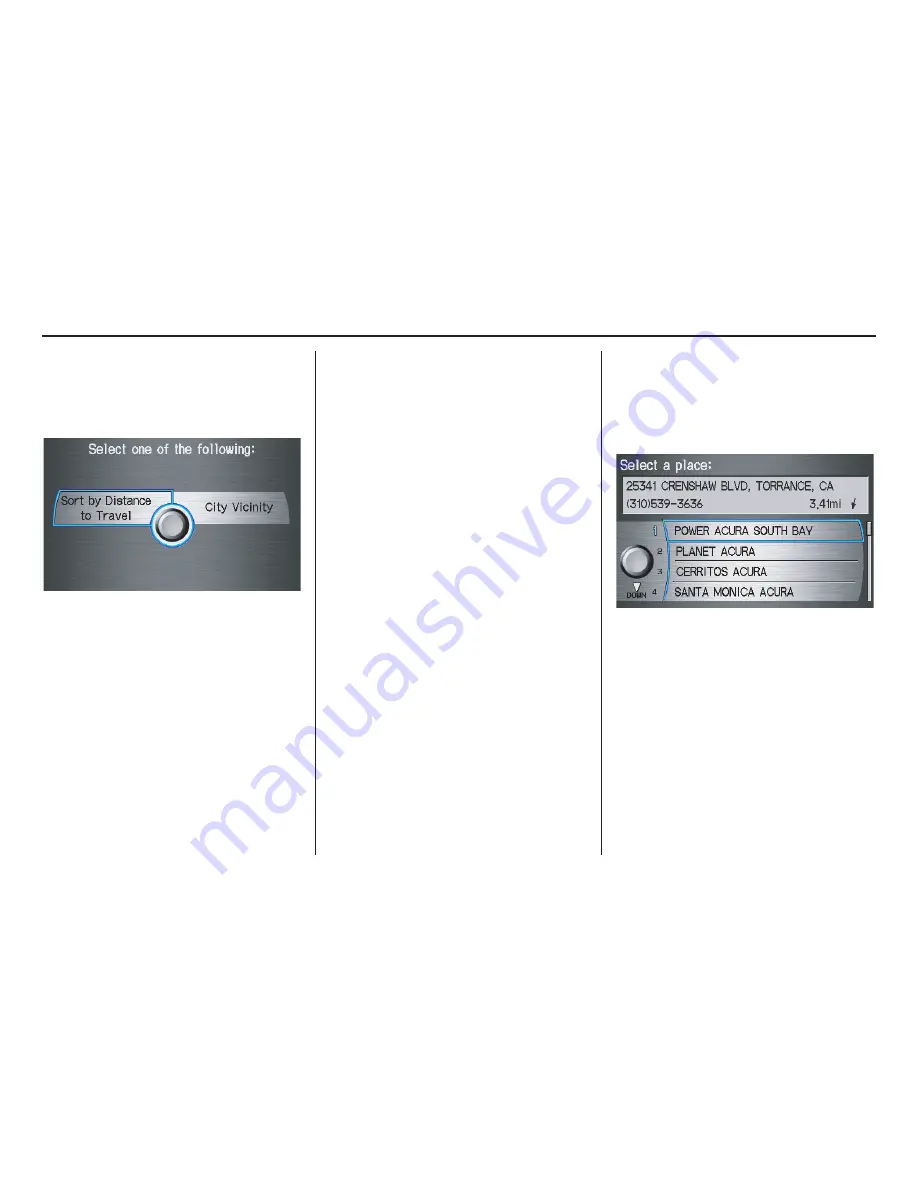 Acura 2009 MDX Navigation System Navigation Manual Download Page 38