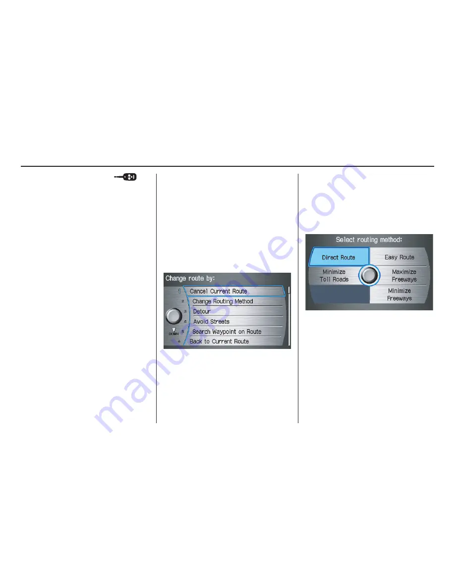 Acura 2009 MDX Navigation System Navigation Manual Download Page 72