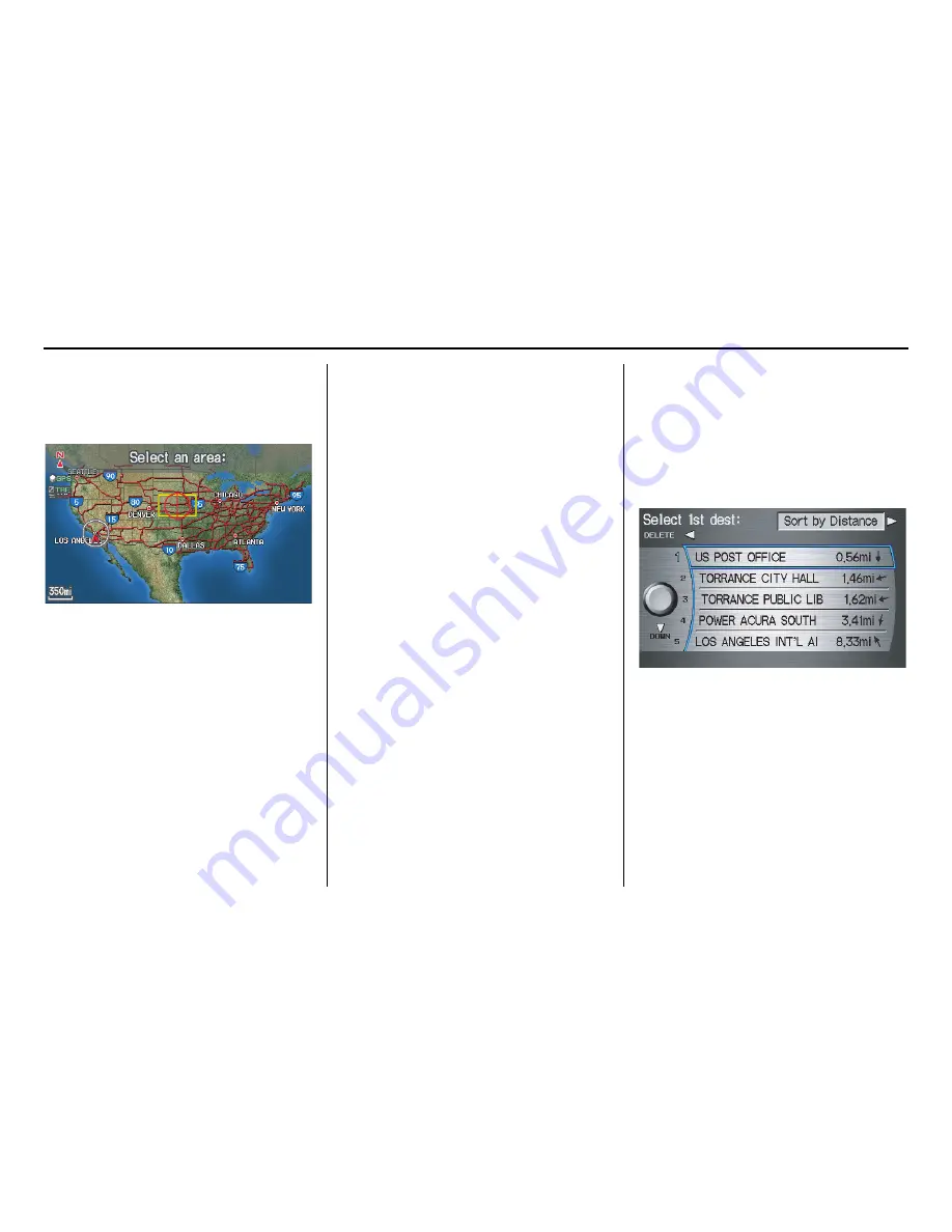 Acura 2011 RL Navigation System Navigation Manual Download Page 50