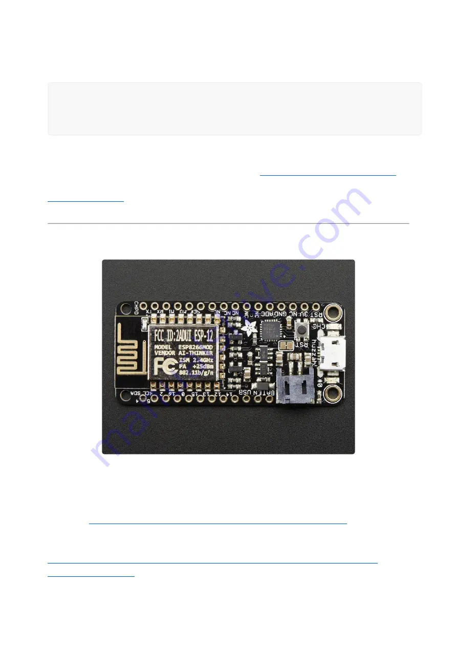 Adafruit Feather HUZZAH ESP8266 Скачать руководство пользователя страница 32