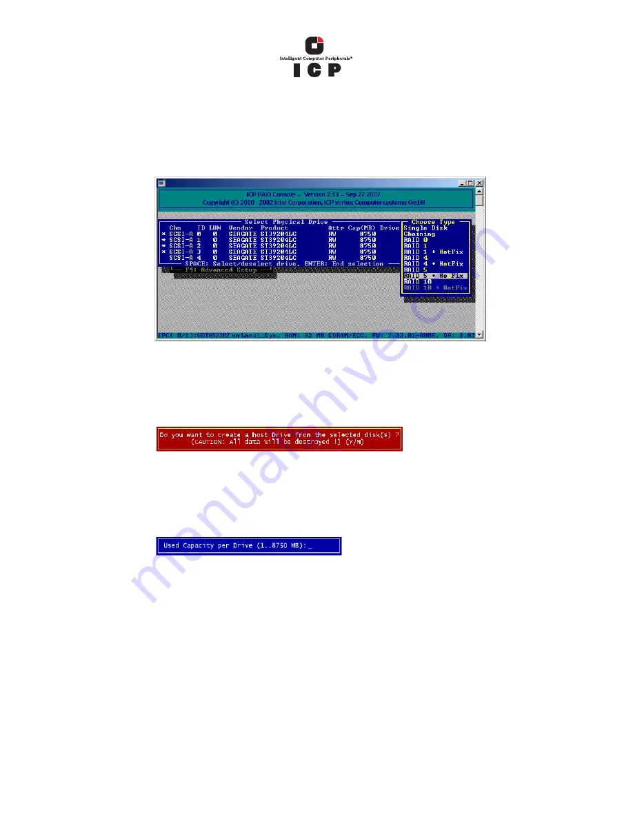 Adaptec 2074700-R - ICP Vortex GDT8514RZ RAID Controller Manual Download Page 39