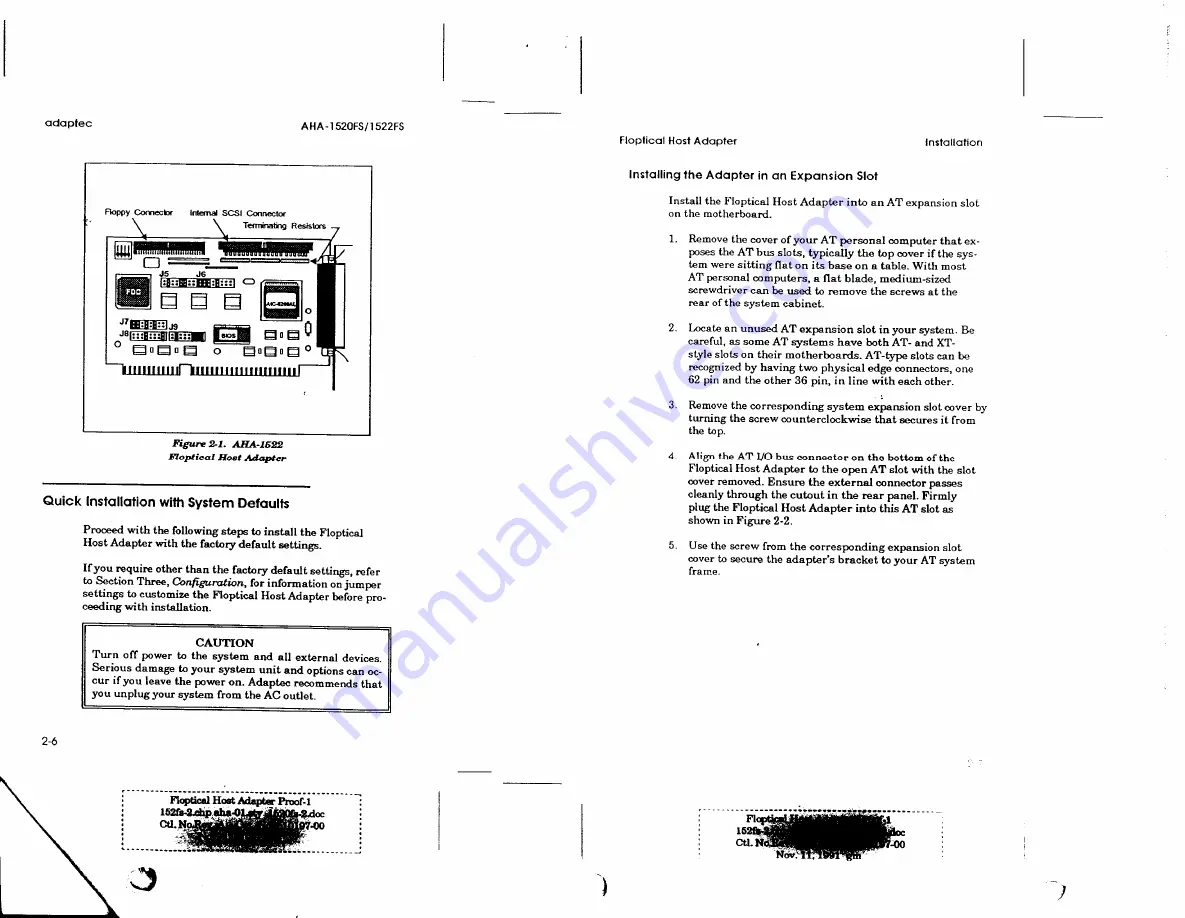 Adaptec AHA-1520FS User Manual Download Page 4