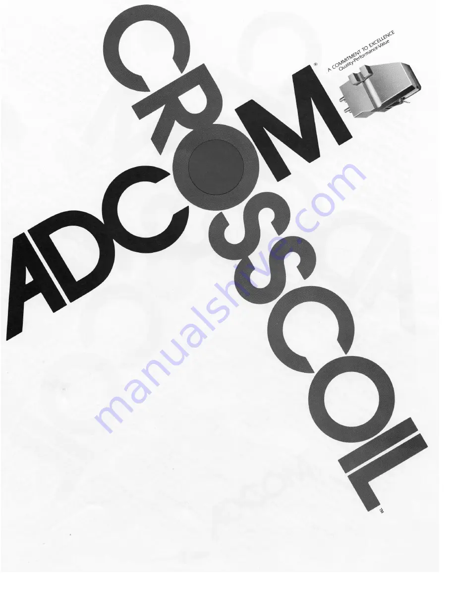 Adcom Crosscoil Cartridge Скачать руководство пользователя страница 1