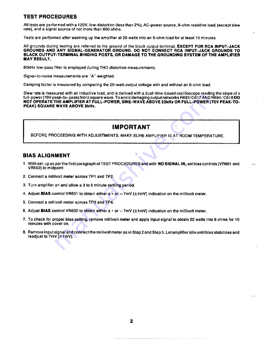 Adcom GFA-535II Service Manual Download Page 3