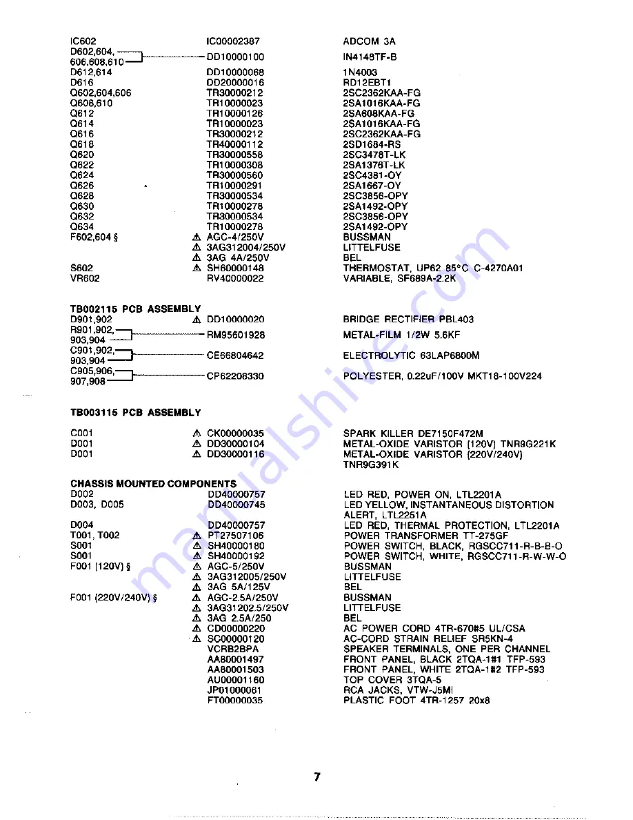 Adcom GFA-535II Service Manual Download Page 8