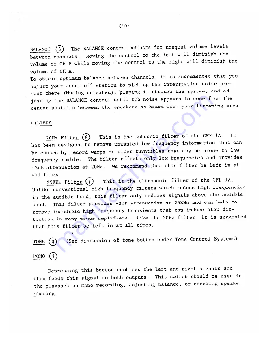 Adcom GFP-1A Owner'S Manual Download Page 11