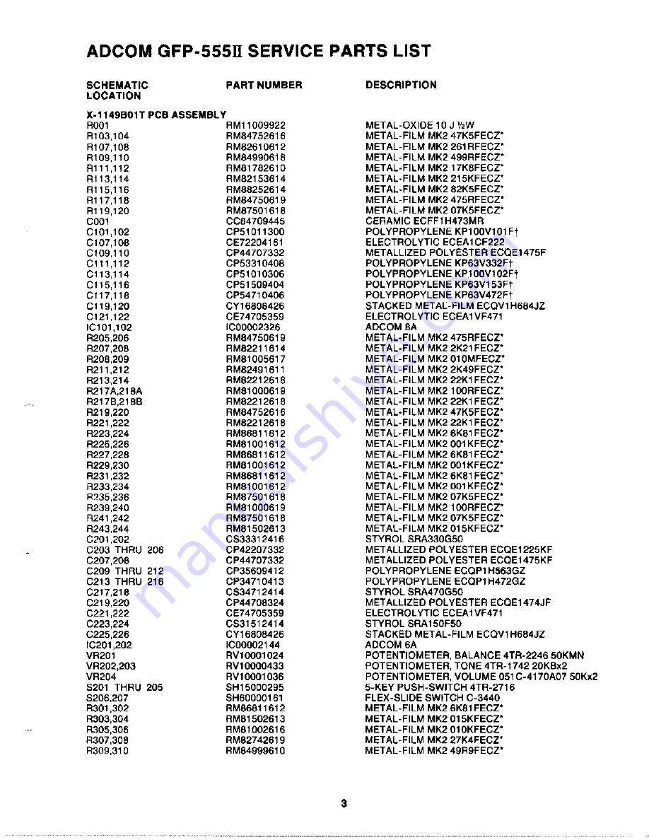 Adcom GFP-555II Скачать руководство пользователя страница 4