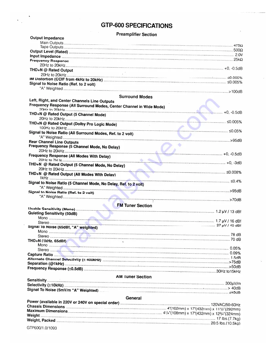 Adcom GTP-600 Owner'S Manual Download Page 19