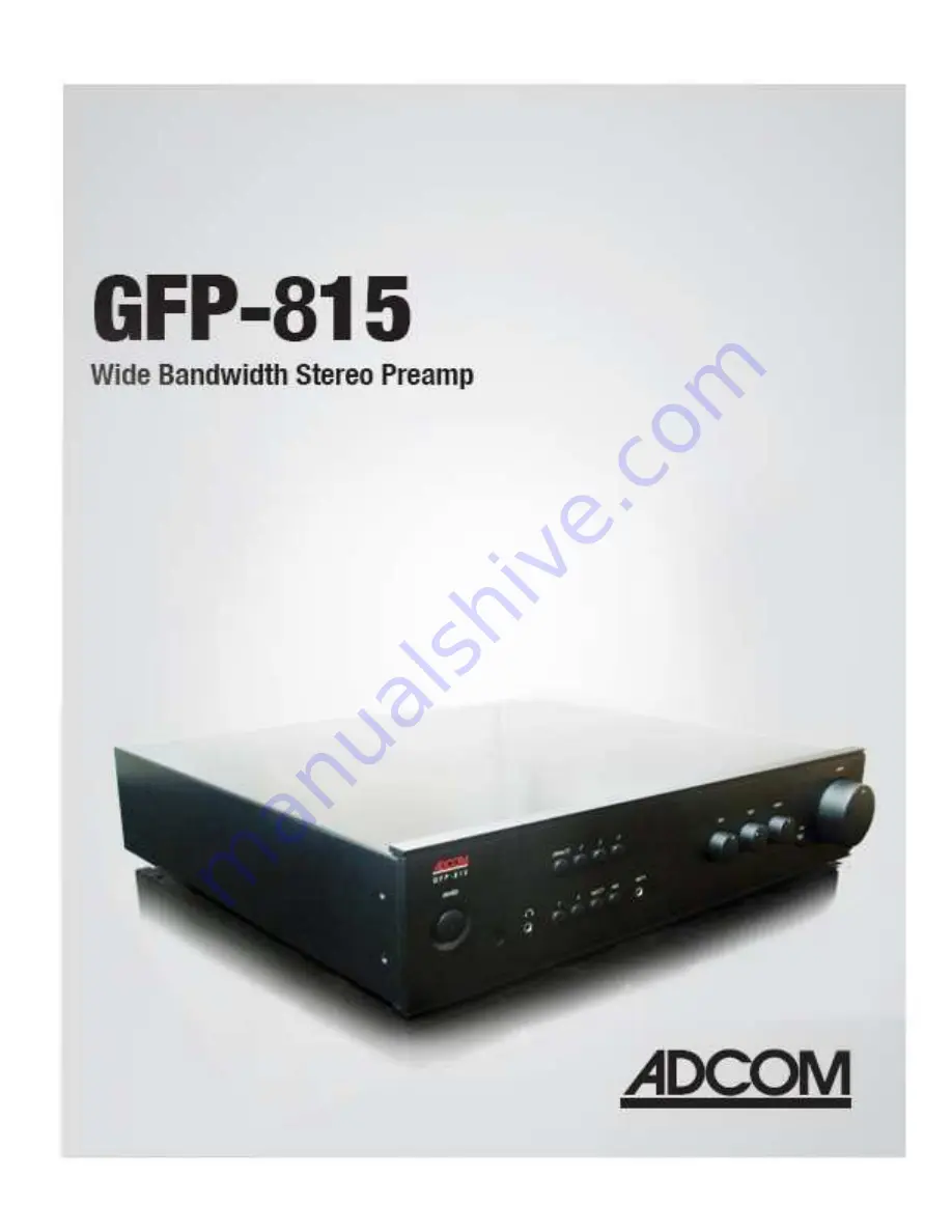 Adcom gtp-815 Owner'S Manual Download Page 1