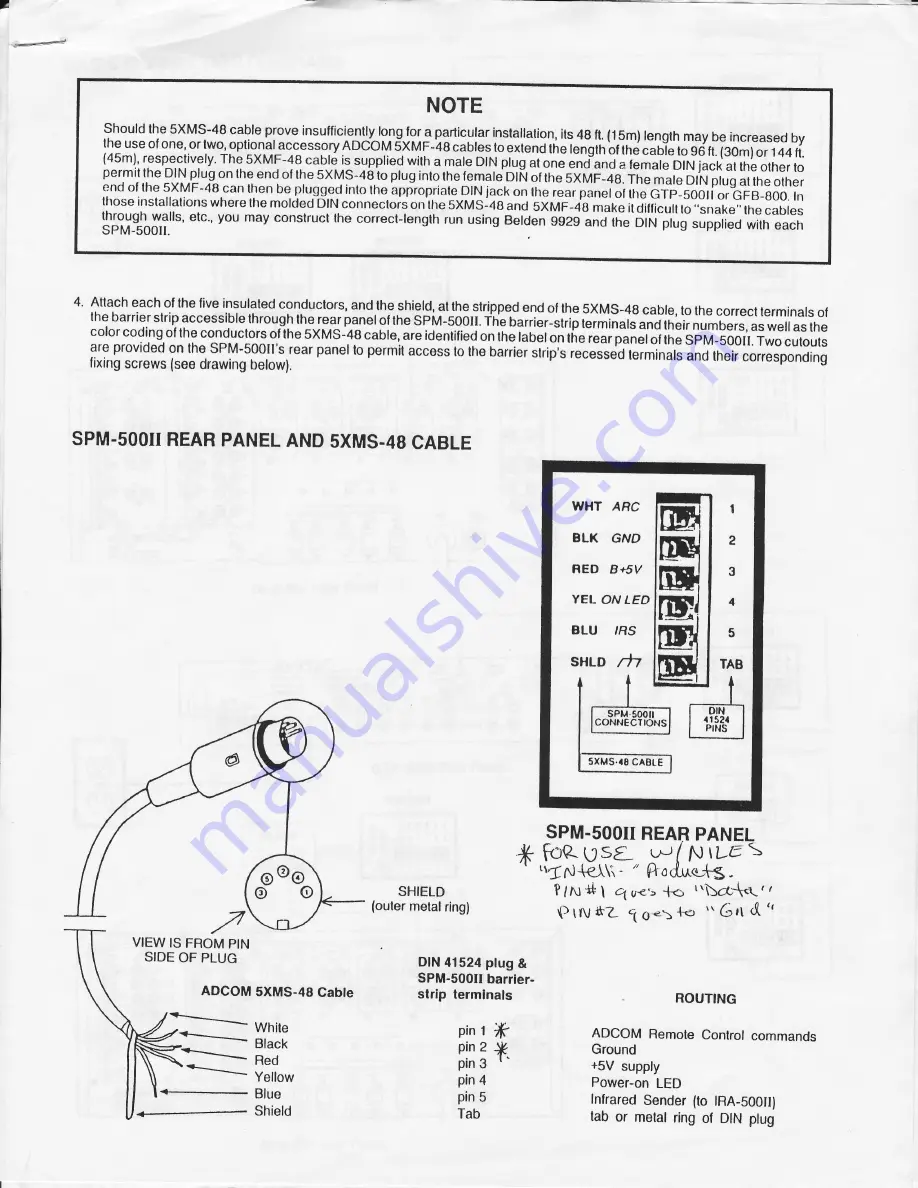 Adcom Remote Sensor SPM-500II Installation Manual Download Page 7