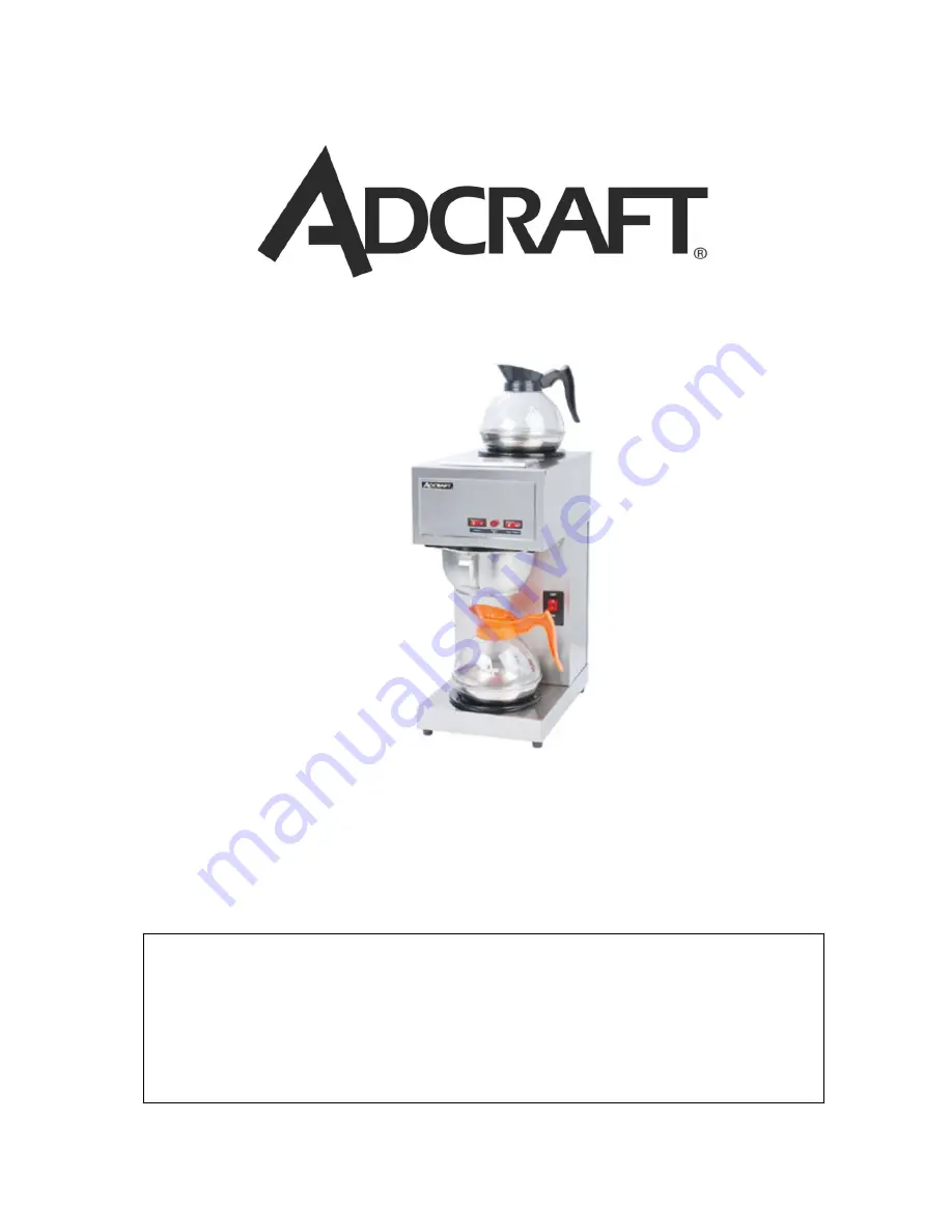 Adcraft CBS-2 User Manual Download Page 1