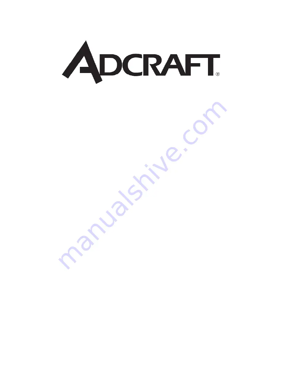 Adcraft COT-21 Instruction Manual Download Page 1