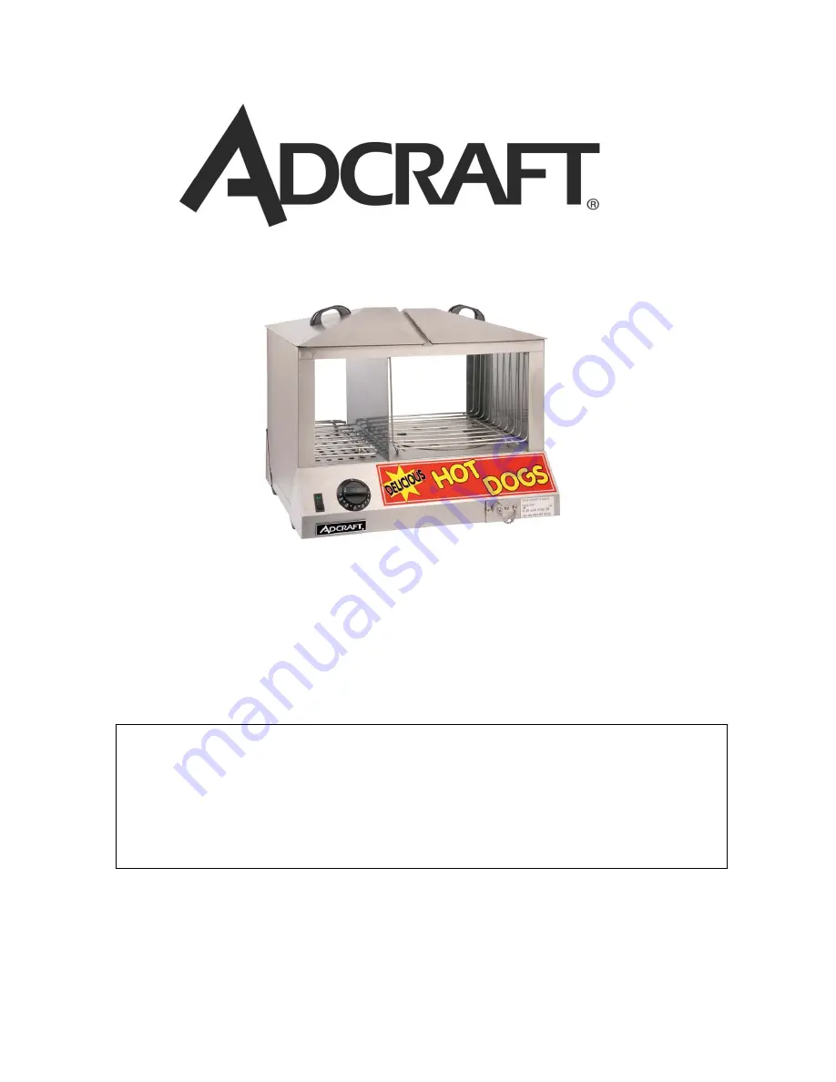 Adcraft HDS-1000W Manual Download Page 1