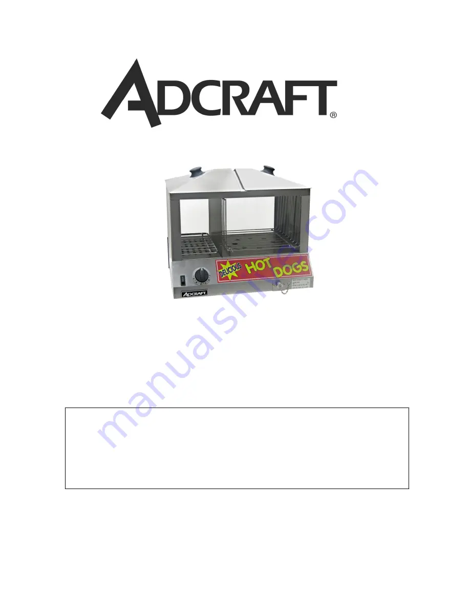 Adcraft HDS-1200W Скачать руководство пользователя страница 1