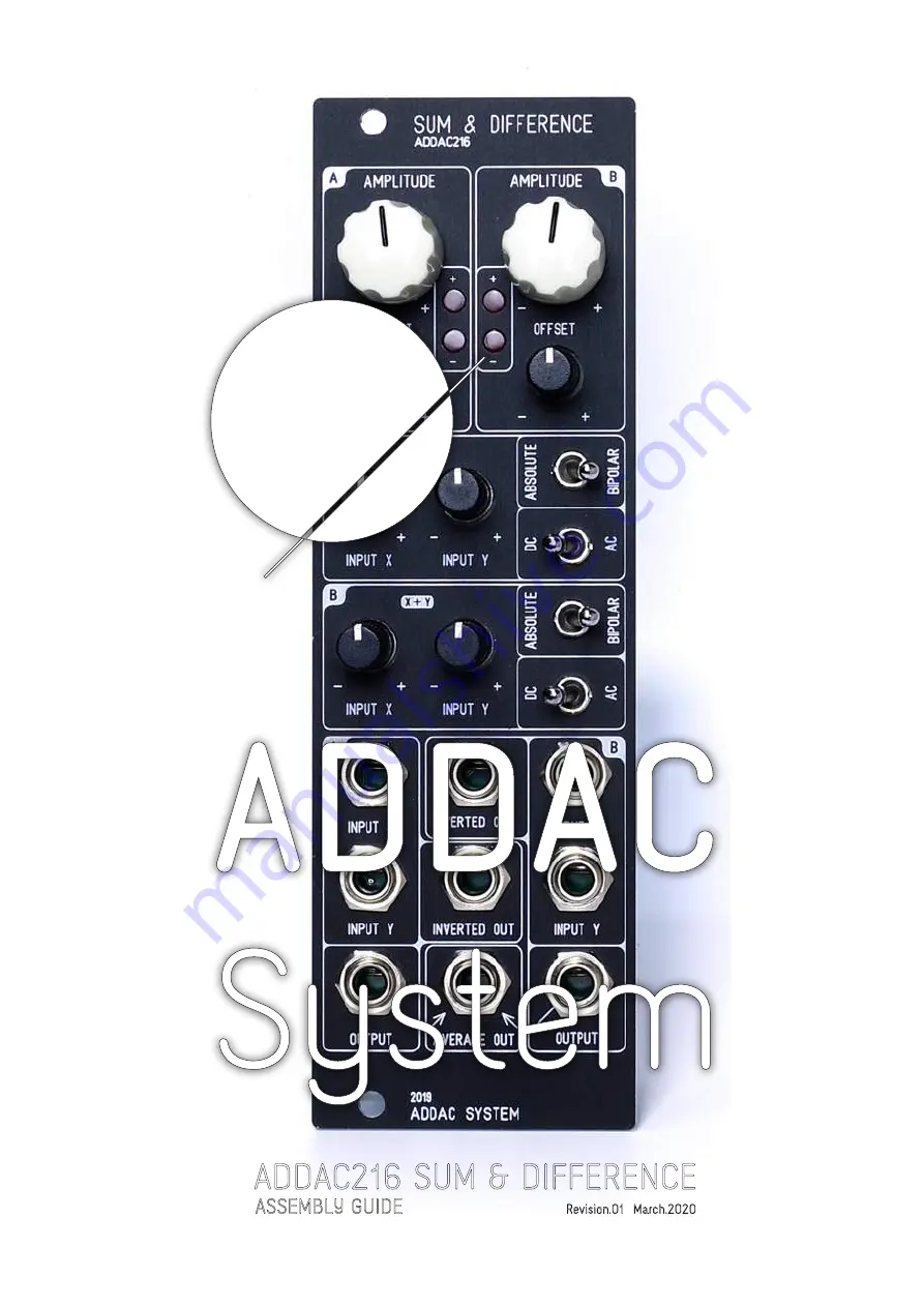 ADDAC System ADDAC216 Sum & Difference Assembly Manual Download Page 1