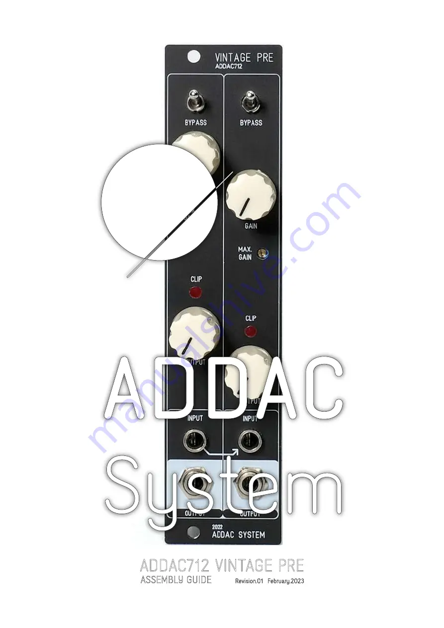 ADDAC System VINTAGE PRE ADDAC712 Скачать руководство пользователя страница 1