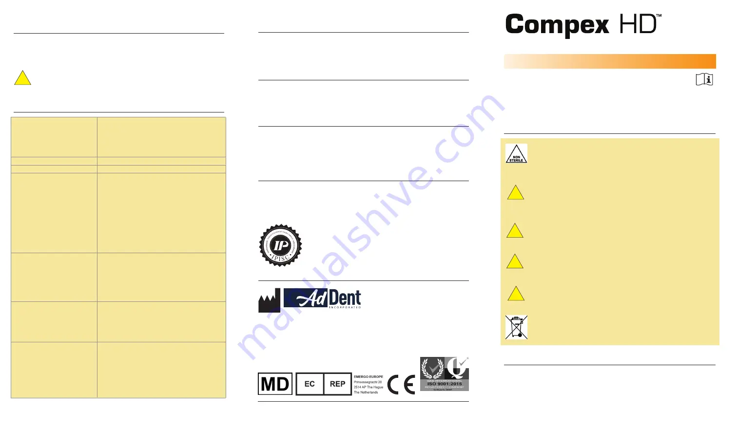 AdDent Compex HD Instructions For Use Download Page 1