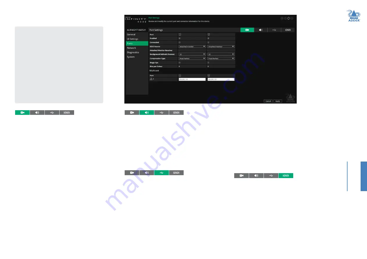 ADDER ADDERLink INFINITY 4000 User Manual Download Page 31