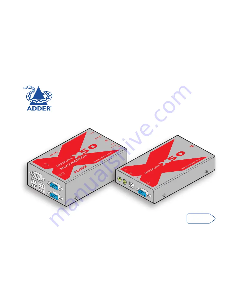 ADDER AdderLink X50 USB Скачать руководство пользователя страница 1