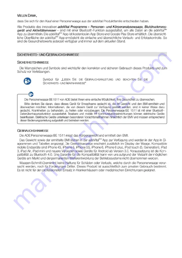 ADE BE 1511 Operating Manual Download Page 2