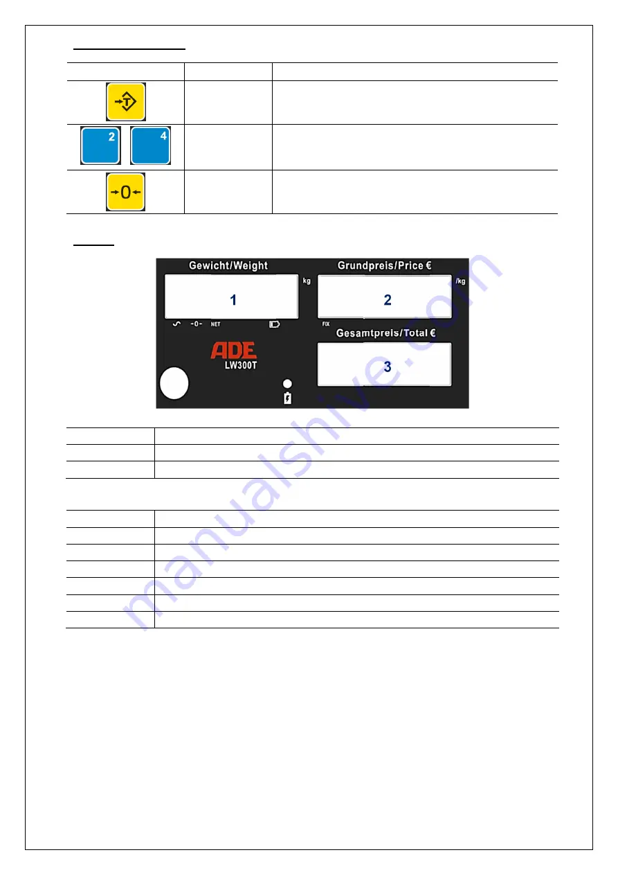 ADE LW300 Series Operating Manual Download Page 8