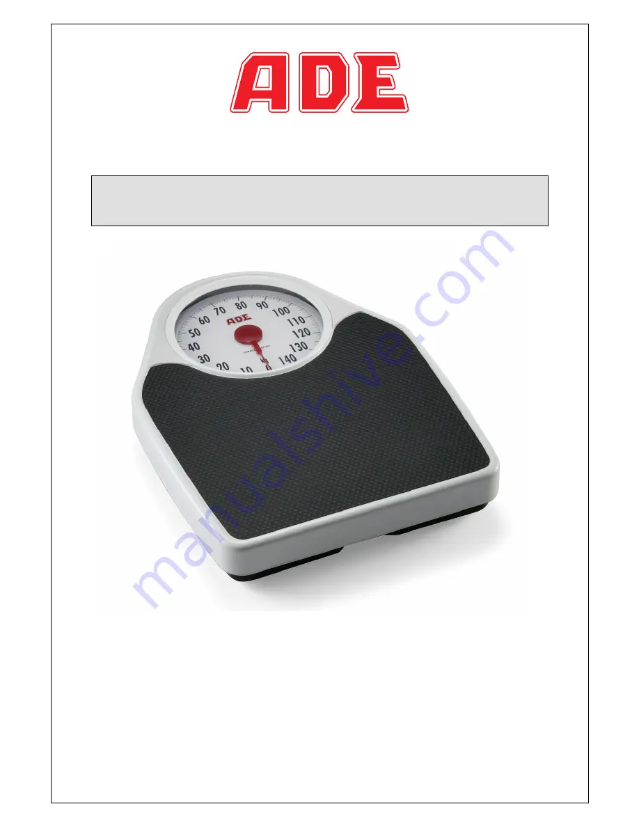 ADE Mechanical Floor Scale M35810 Скачать руководство пользователя страница 1