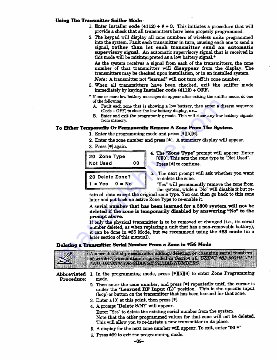 ADEMCO Vista-20 Скачать руководство пользователя страница 39