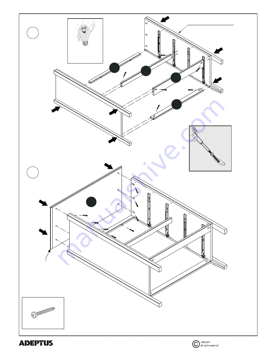 adeptus 77248 Espresso Finish Assembly Instructions Manual Download Page 7